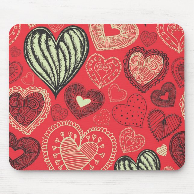 Mousepad Padrão de coração (Frente)