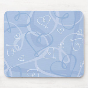 Mousepad Padrão de coração azul