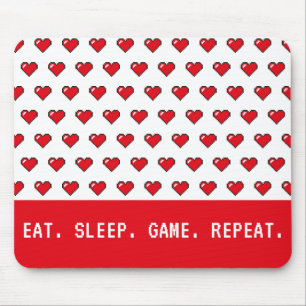 Mousepad Padrão de Coração de Pixel