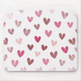 Mousepad Padrão de Coração Rosa Fofo – Design Romântico e E