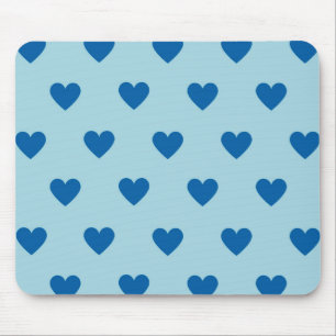 Mousepad Padrão de Coração Simples Azul