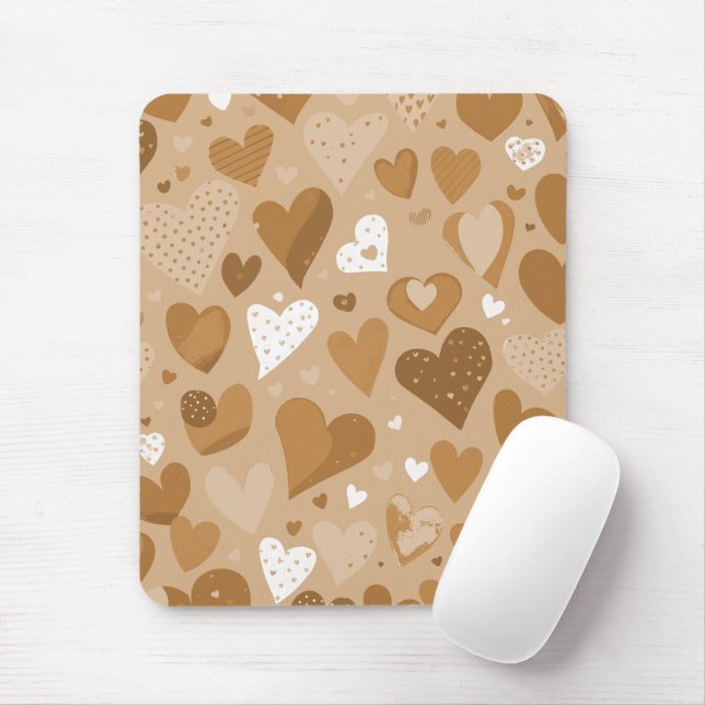 Mousepad  Padrão de corações. (Com mouse)