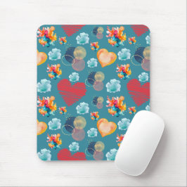 Mousepad Padrão de Corações Azuis