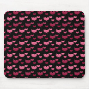 Mousepad Padrão de Corações Rosa e Vermelho