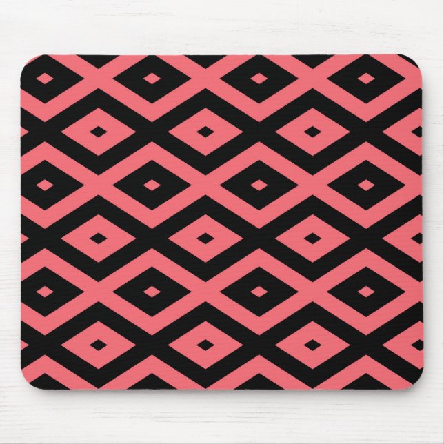 Mousepad Padrão de coral e diamante preto (Frente)