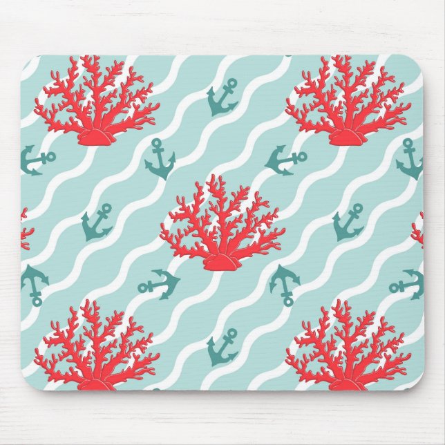 Mousepad Padrão de Coral Vermelho 1 (Frente)