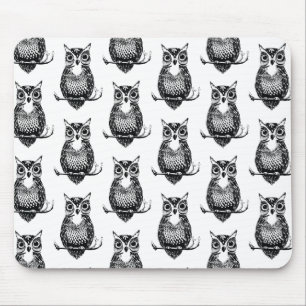 Mousepad Padrão de Coruja Ilustrado Simples