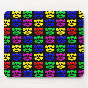 Mousepad Padrão de crânios coloridos