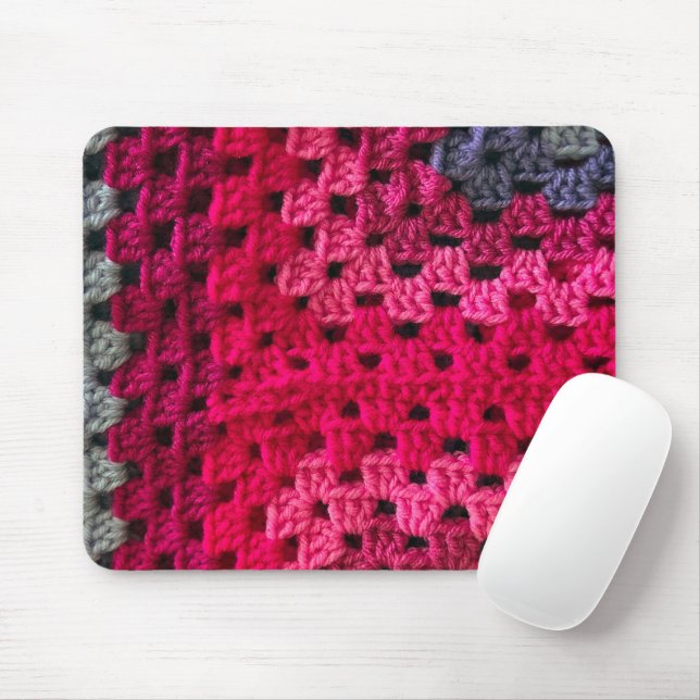 Mousepad Padrão de Crochê Quadrado da Vovó (Com mouse)