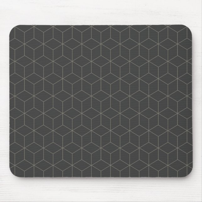 Mousepad Padrão de Cubo 3D Minimalista (Frente)