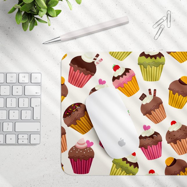 Mousepad Padrão de cupcake, Padrão de Muffin, Chocolate, Co (Criador carregado)