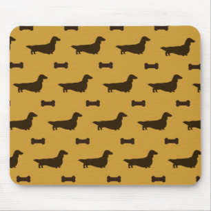 Mousepad Padrão de Dachshund Silhouettes (Dachsias de Cabe