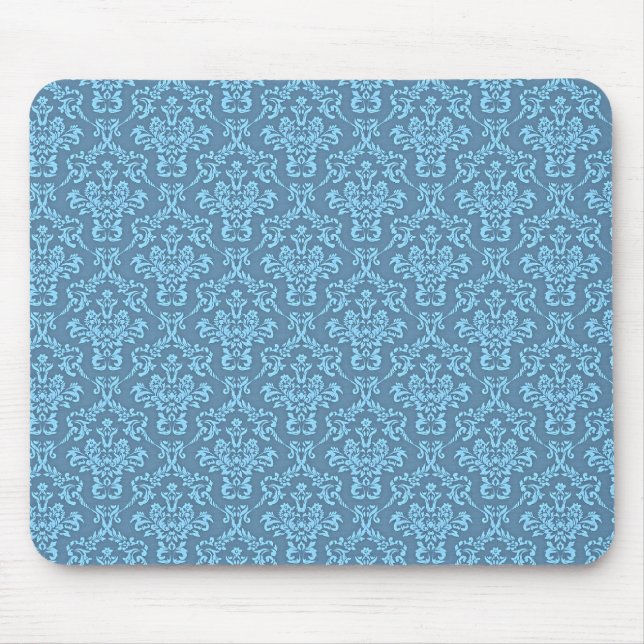 Mousepad Padrão de Damasco Azul (Frente)