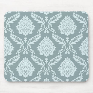Mousepad Padrão de Damasco Rococó Azul Ovo de Pato+Turquesa