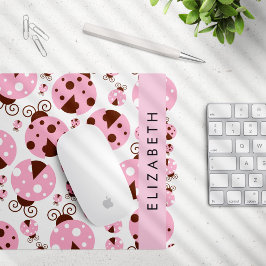 Mousepad Padrão De Damybugs, Damybugs Rosa, Seu Nome