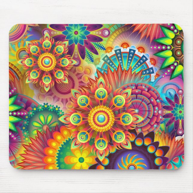 Mousepad Padrão de Deco de Arte Multicolor (Frente)