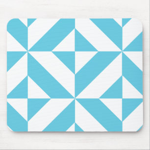 Mousepad Padrão de Deco Geométrico Azul do Oceano