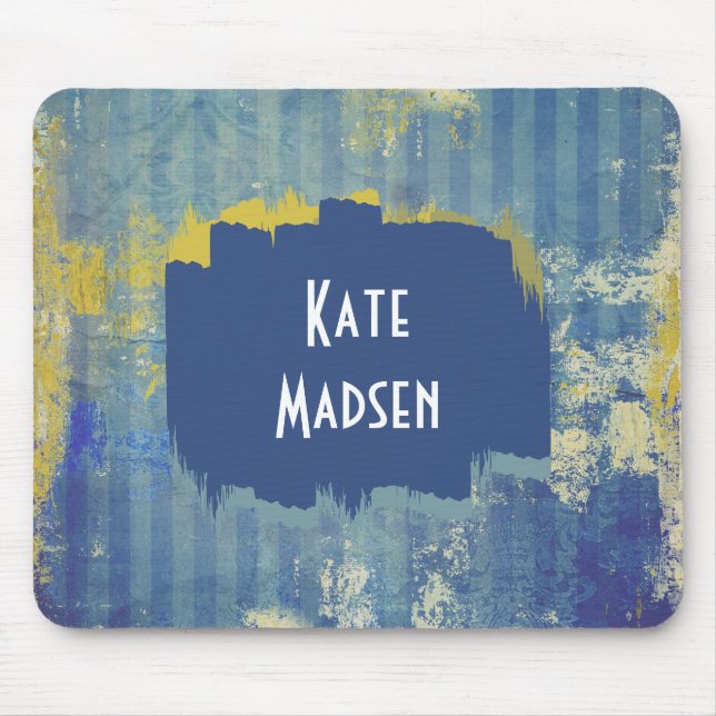 Mousepad Padrão de Denim Pinçado Divertido Personalizado (Frente)
