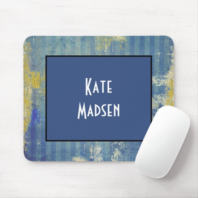 Mousepad Padrão de Denim Pinçado Divertido Personalizado (Com mouse)