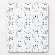 Padrão de desenho branco preto de gato bonito