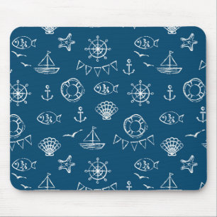 Mousepad Padrão de Desenho de Giz Náutico 2