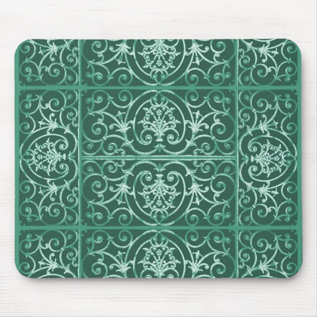 Mousepad Padrão de deslocamento verde de sábio (Frente)