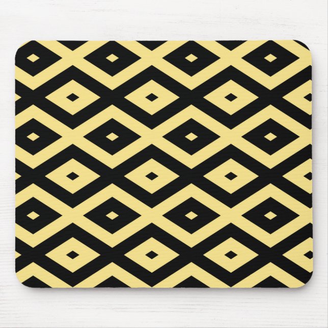 Mousepad Padrão de diamante amarelo-limão e preto (Frente)