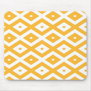 Mousepad Padrão de diamante amarelo sunny e branco