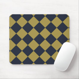 Mousepad Padrão de Diamante Azul Elegante Dourado e Marinho