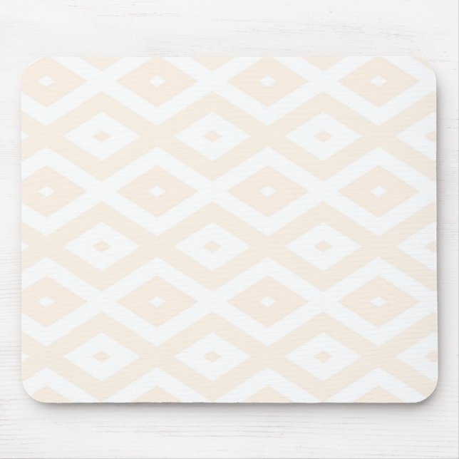 Mousepad Padrão de diamante bege e branco (Frente)