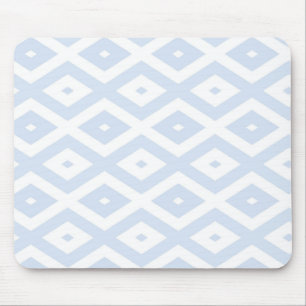 Mousepad Padrão de diamante branco e azul pálido