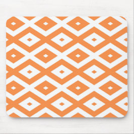 Mousepad Padrão de diamante branco e laranja