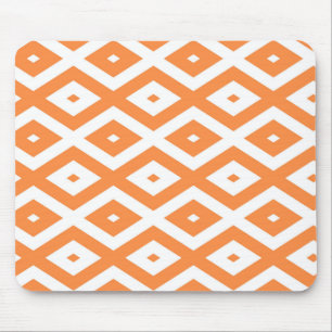 Mousepad Padrão de diamante branco e laranja