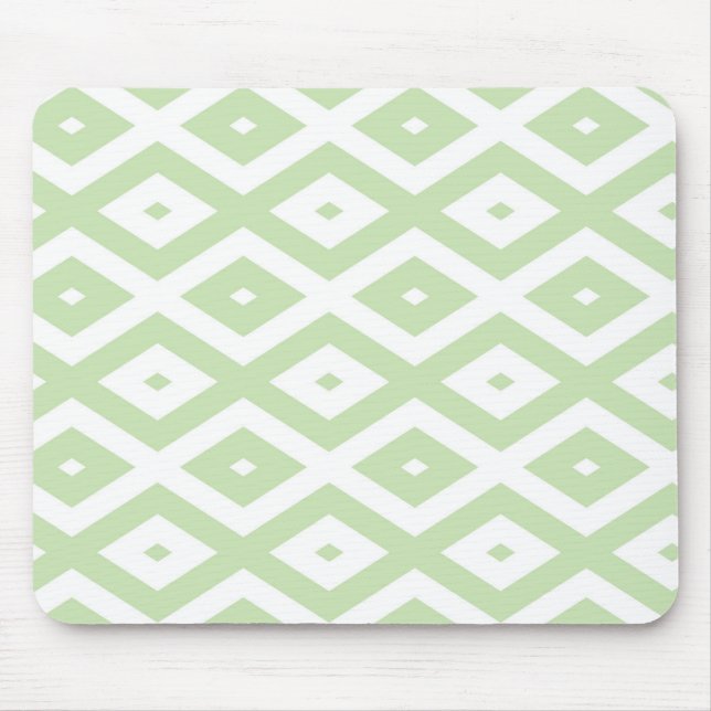Mousepad Padrão de diamante branco e verde claro (Frente)