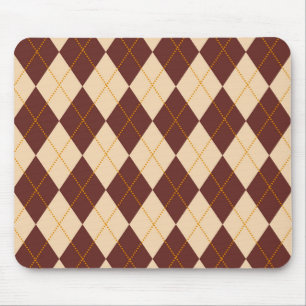 Mousepad Padrão de Diamante de Argyle de Queda de Outono Ca