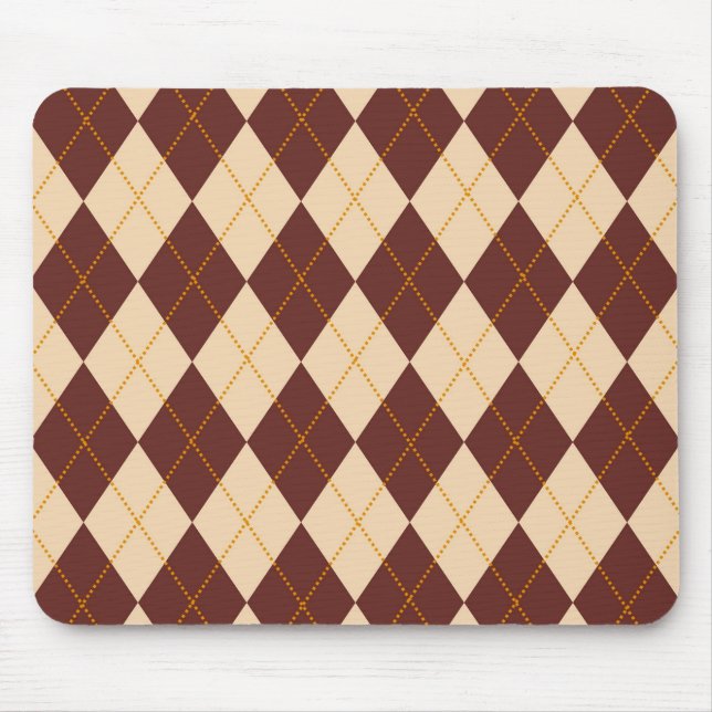 Mousepad Padrão de Diamante de Argyle de Queda de Outono Ca (Frente)
