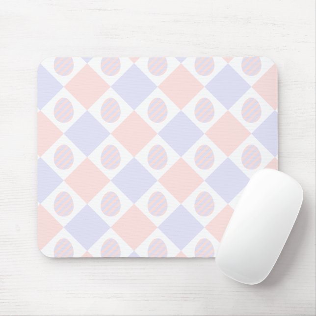 Mousepad Padrão de Diamante de páscoa com Ovos Decorados (Com mouse)