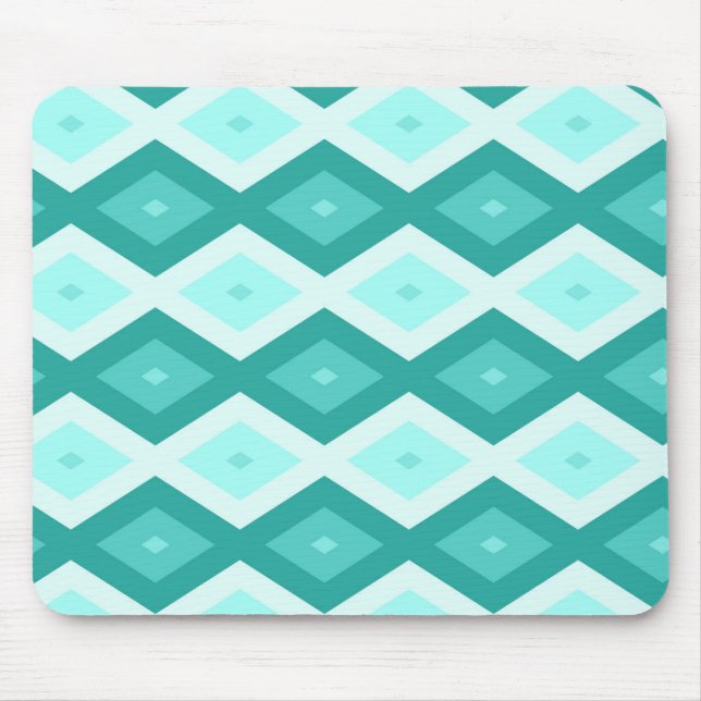 Mousepad Padrão de diamante de turquesa (Frente)
