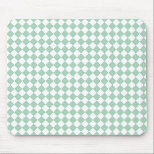 Mousepad Padrão de diamante de xadrez verde branco