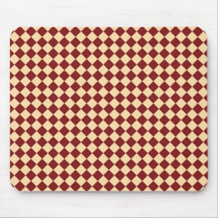 Mousepad Padrão de diamante do verificador amarelo vermelho