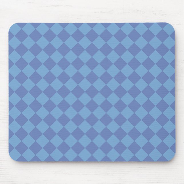 Mousepad Padrão de diamante do verificador azul (Frente)