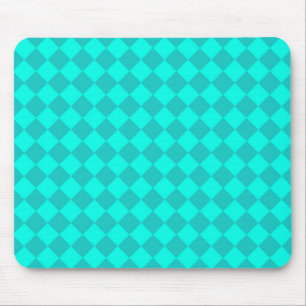 Mousepad Padrão de Diamante do Verificador de Teal