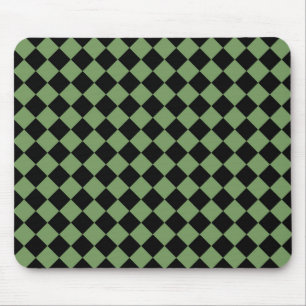 Mousepad Padrão de Diamante do Verificador Preto Verde
