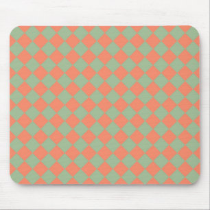 Mousepad Padrão de Diamante do Verificador Rosa de Salmão V