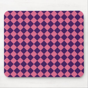 Mousepad Padrão de Diamante do Verificador Roxo Rosa