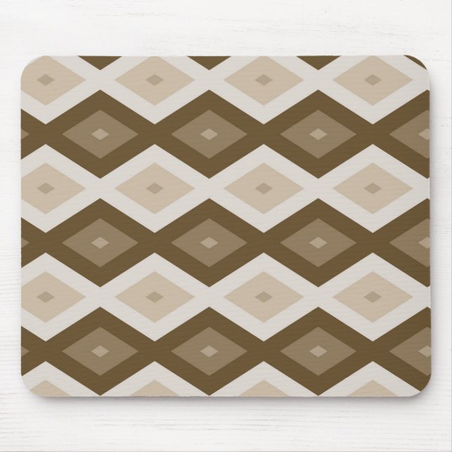 Mousepad Padrão de diamante em tons de marrom (Frente)