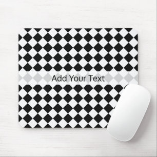 Mousepad Padrão de diamante preto e branco por Shirley Tayl