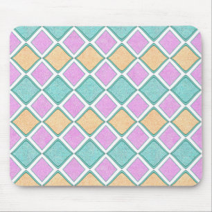 Mousepad Padrão de Diamante Prisma Harlequim Pastel