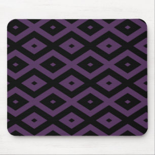 Mousepad Padrão de diamante roxo e preto escuro
