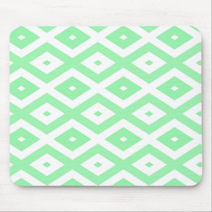 Mousepad Padrão de diamante verde e branco